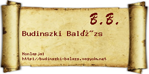Budinszki Balázs névjegykártya